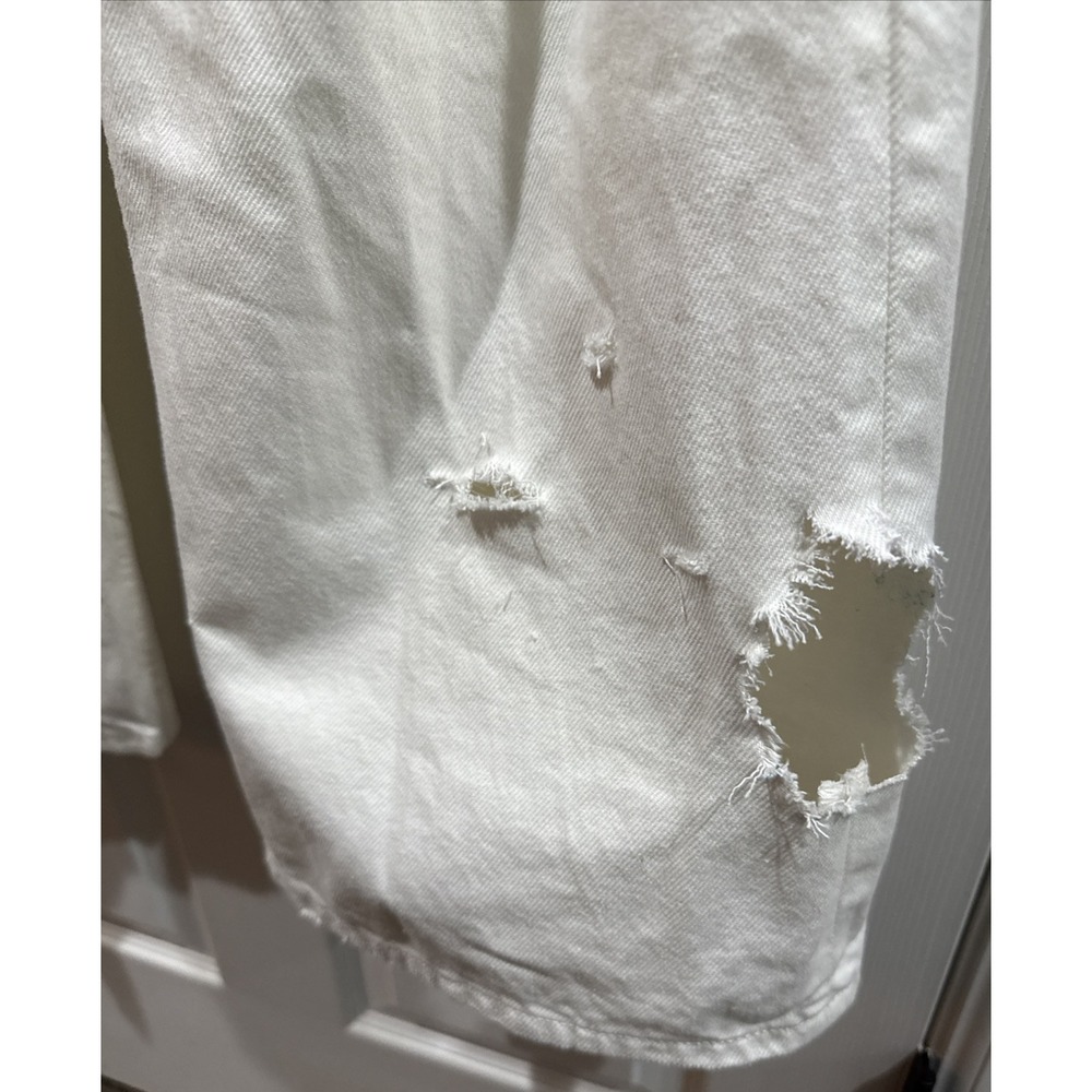 Arizona White High Rise Skater Jeans Distressed With Large Cut outs Size 15 NWT - Picture 6 of 16